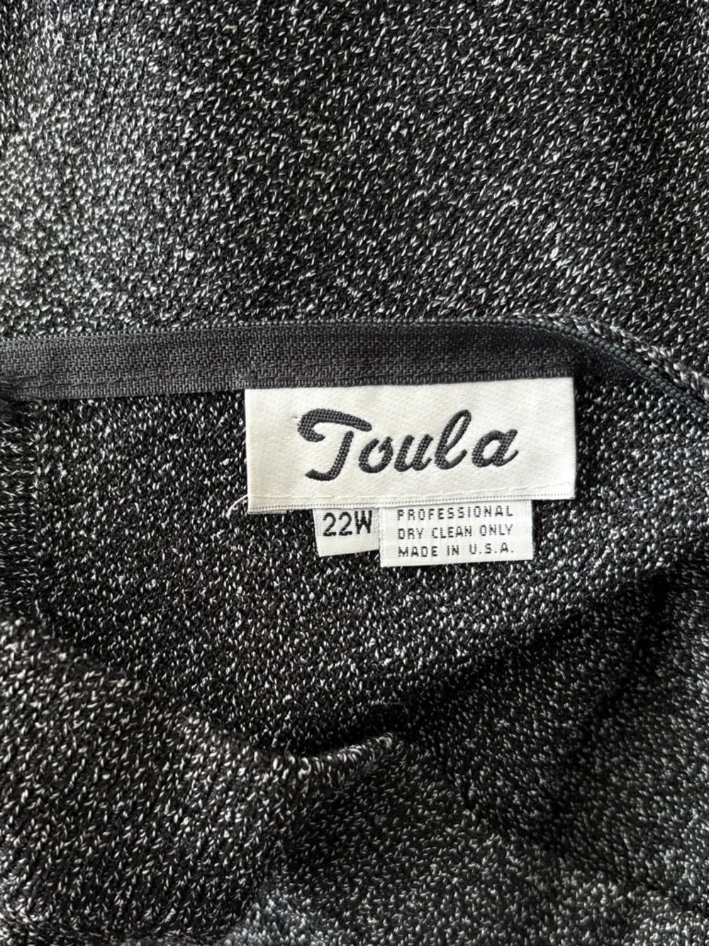 𝅺TOULA Vintage Wool Blend Sweater Dress Cuffed Sleeve Hand Knit Grey *FLAW* - Picture 7 of 16